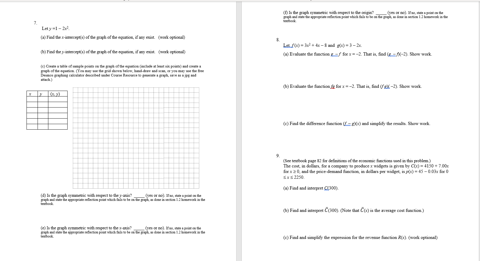 explanations required) 1. Which of these graphs of relations describe y as