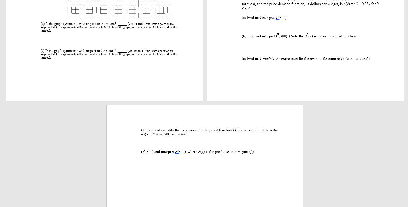 a function of x? (a) State the x- That is, which are