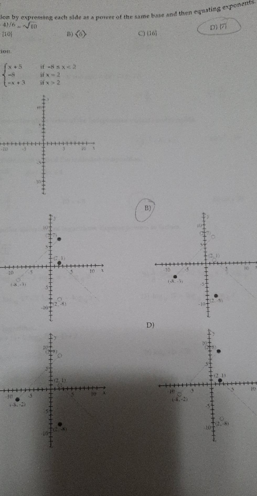 2. Graph the Function ion by expressing each side as a power