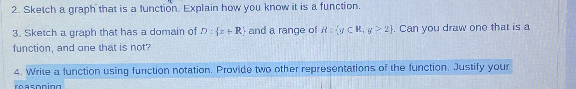 Pls answer #3 2. Sketch a graph that is a function. Explain