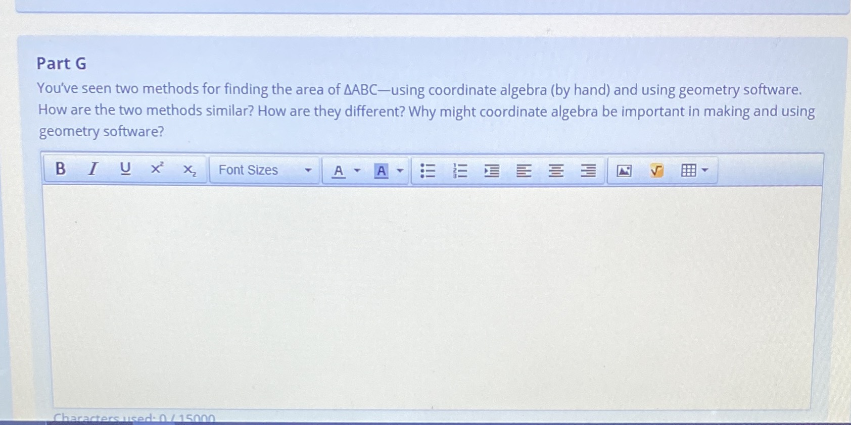 Part G You've seen two methods for finding the area of