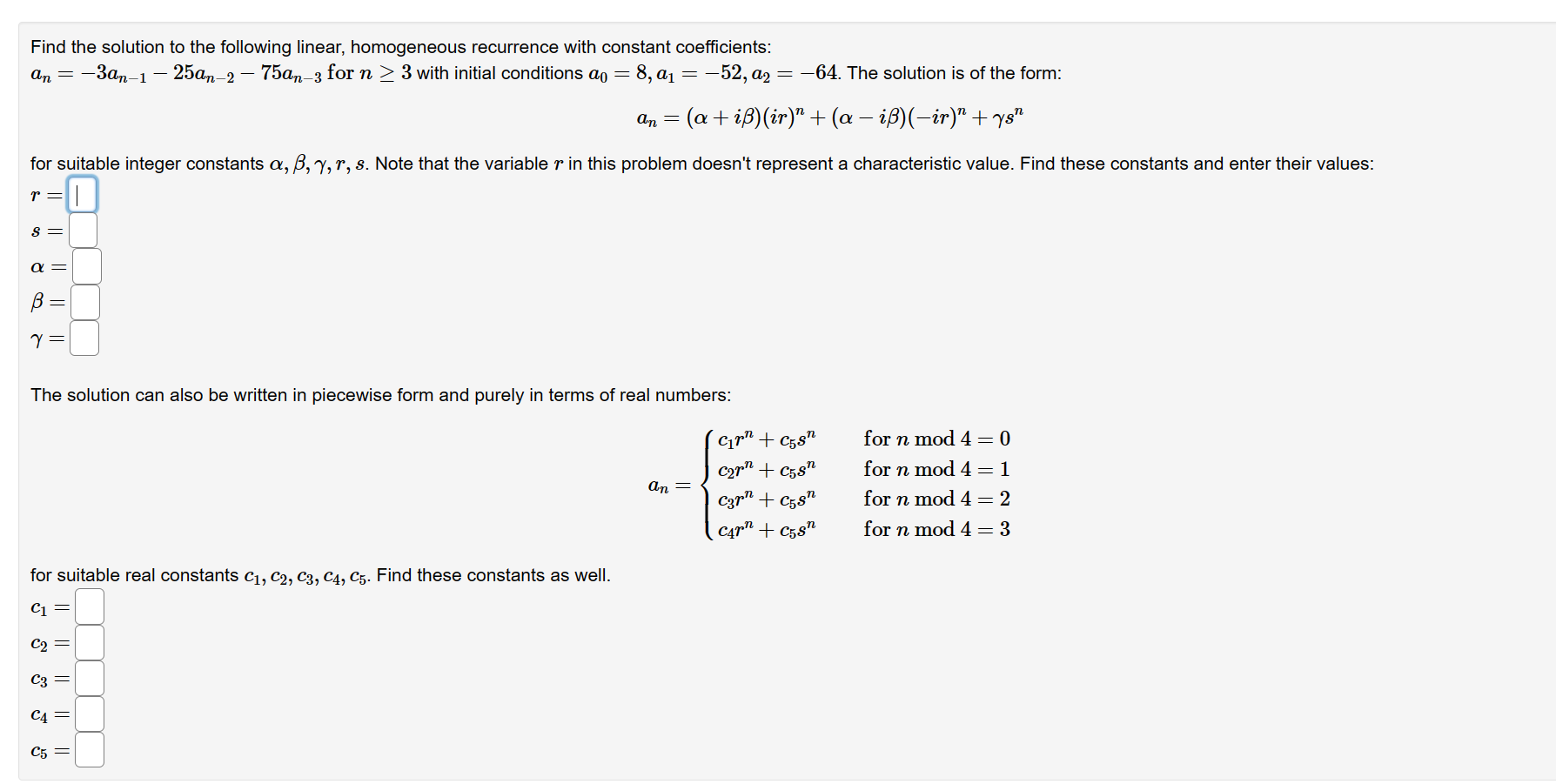 of the "geometric" format a" = r\". (We assume also 7' y