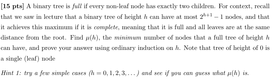 Please don't hand write: [15 13135] A binary tree is fail if