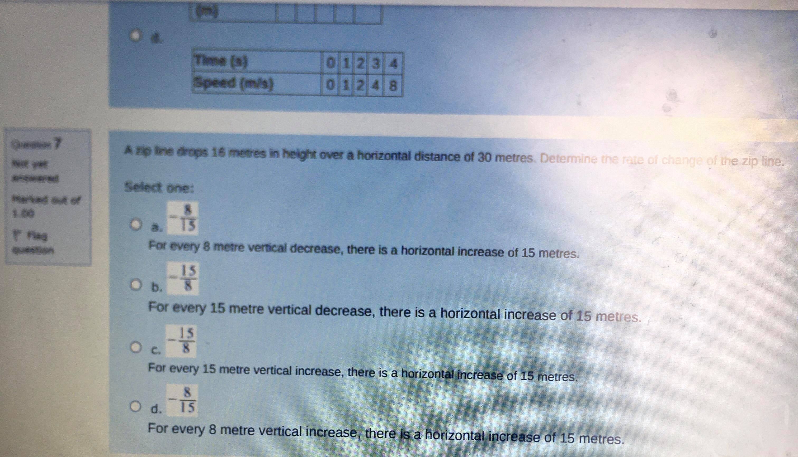 increase, there is a horizontal increase of 15 metres. 8 O d.