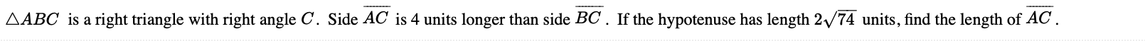 AABC is a right triangle with right angle C. Side AC