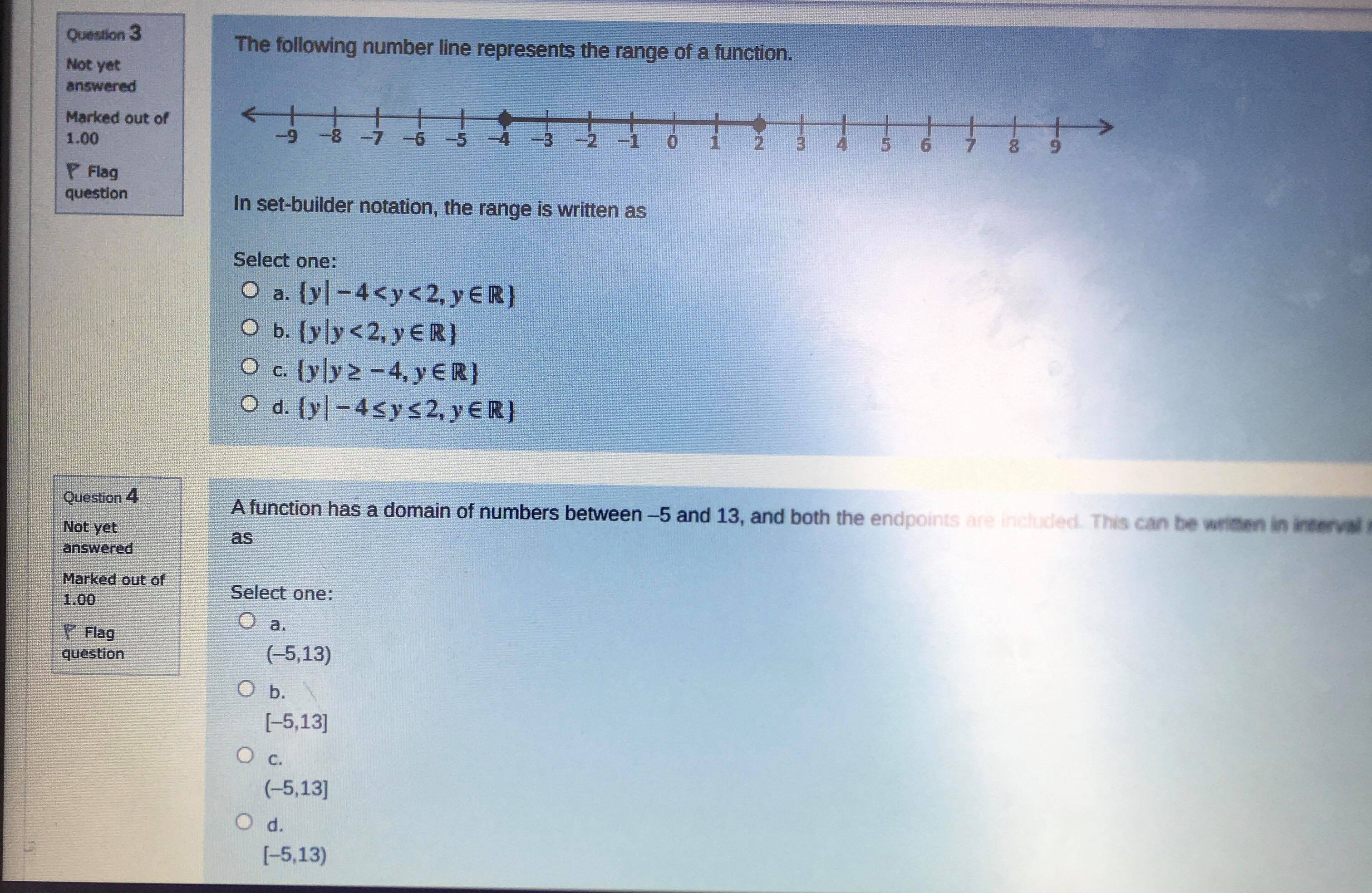 question (-9,3 ) O b. (-1,3) O c. (-2,2) O d. (-1,9)\fTime