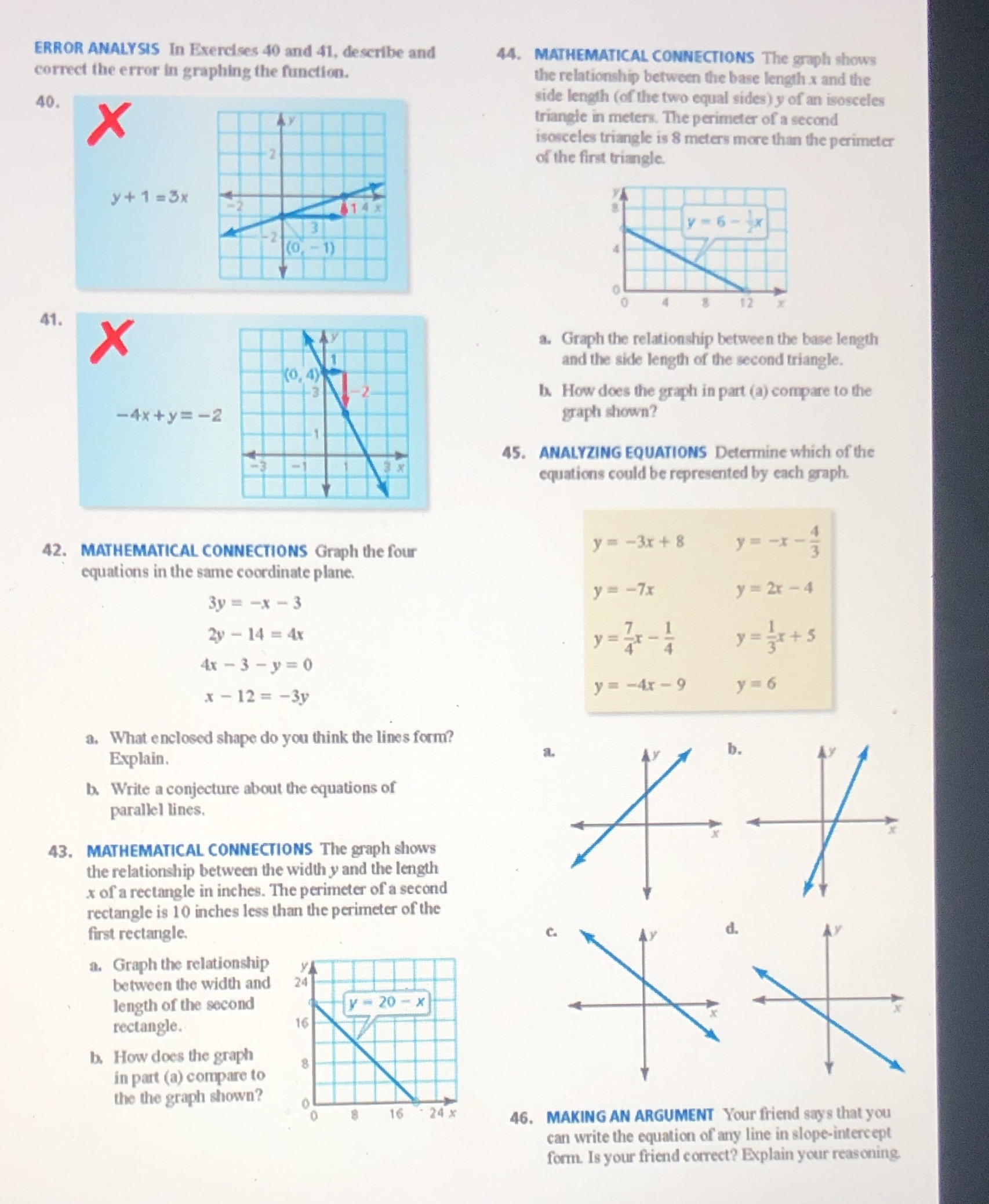 Complete 40, 41 ERROR ANALYSIS In Exercises 40 and 41, describe and