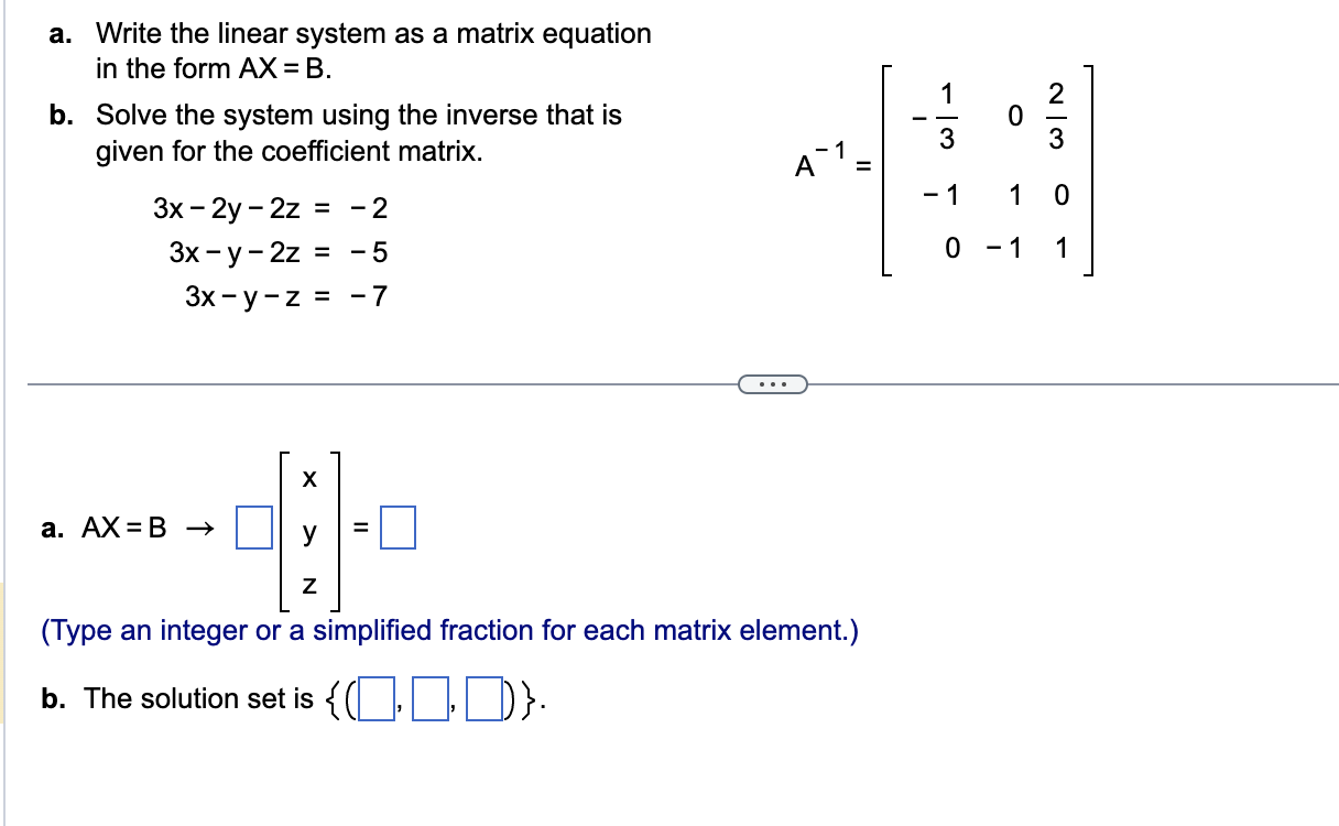 to obtain [! | B], where A = [B]. Check that AA