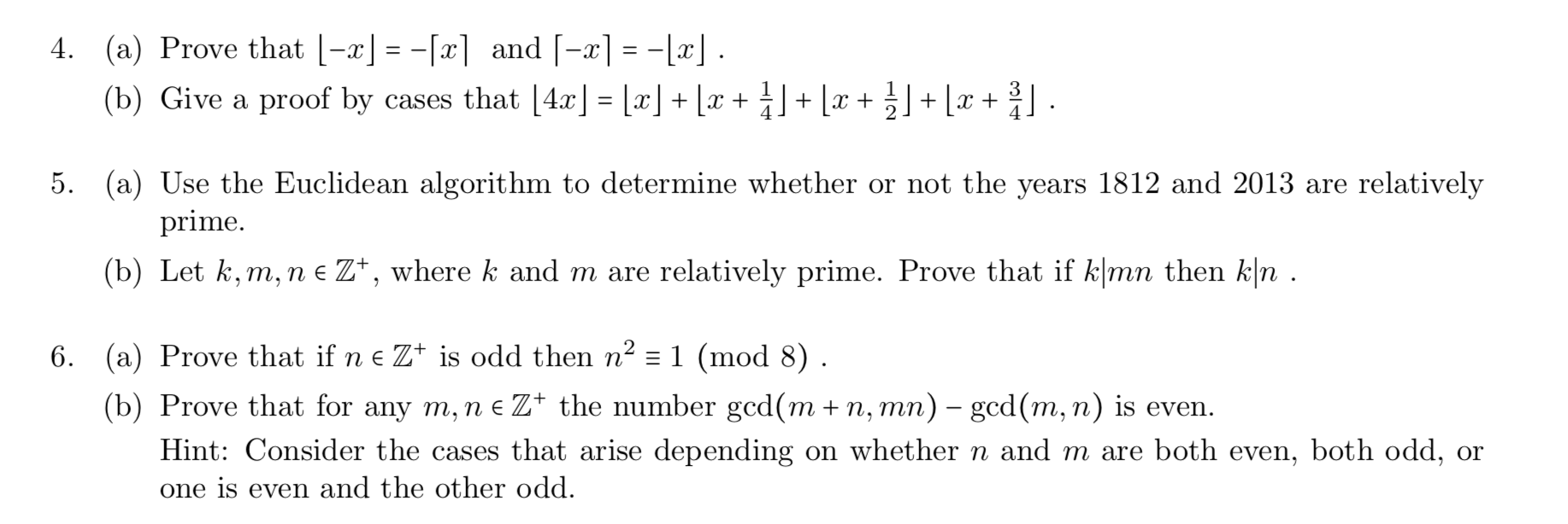 Discrete Math 9 questions, please do them all with steps! Thank you