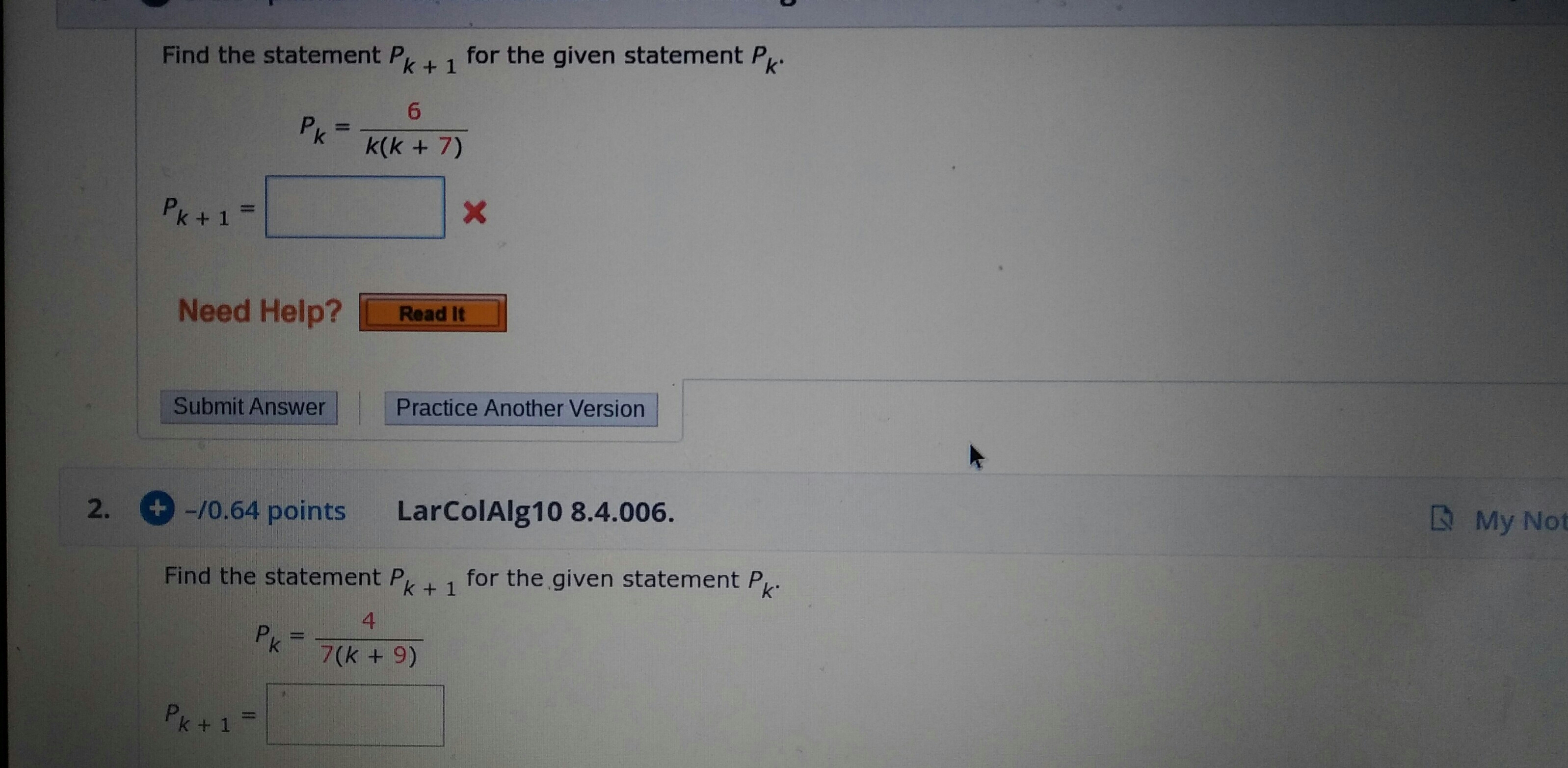  Find the statement PK + ] for the given statement PK.