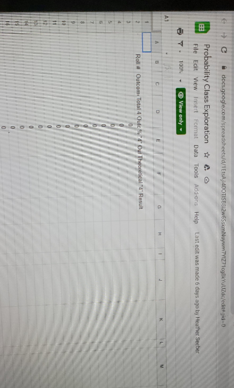 Probability spreadsheet Project. In this project, we will be building a spreadsheet