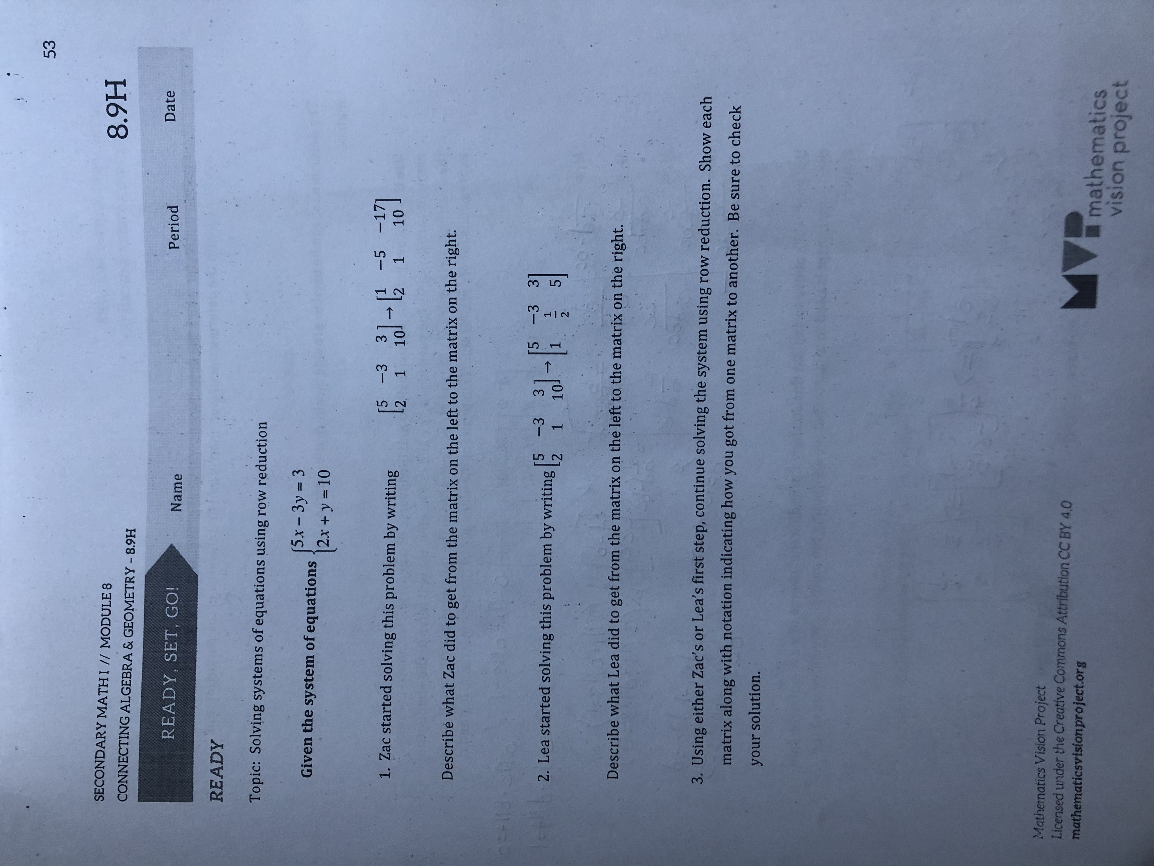 at all. 54 SECONDARY MATHI // MODULE 8 8.9H CONNECTING ALGEBRA &