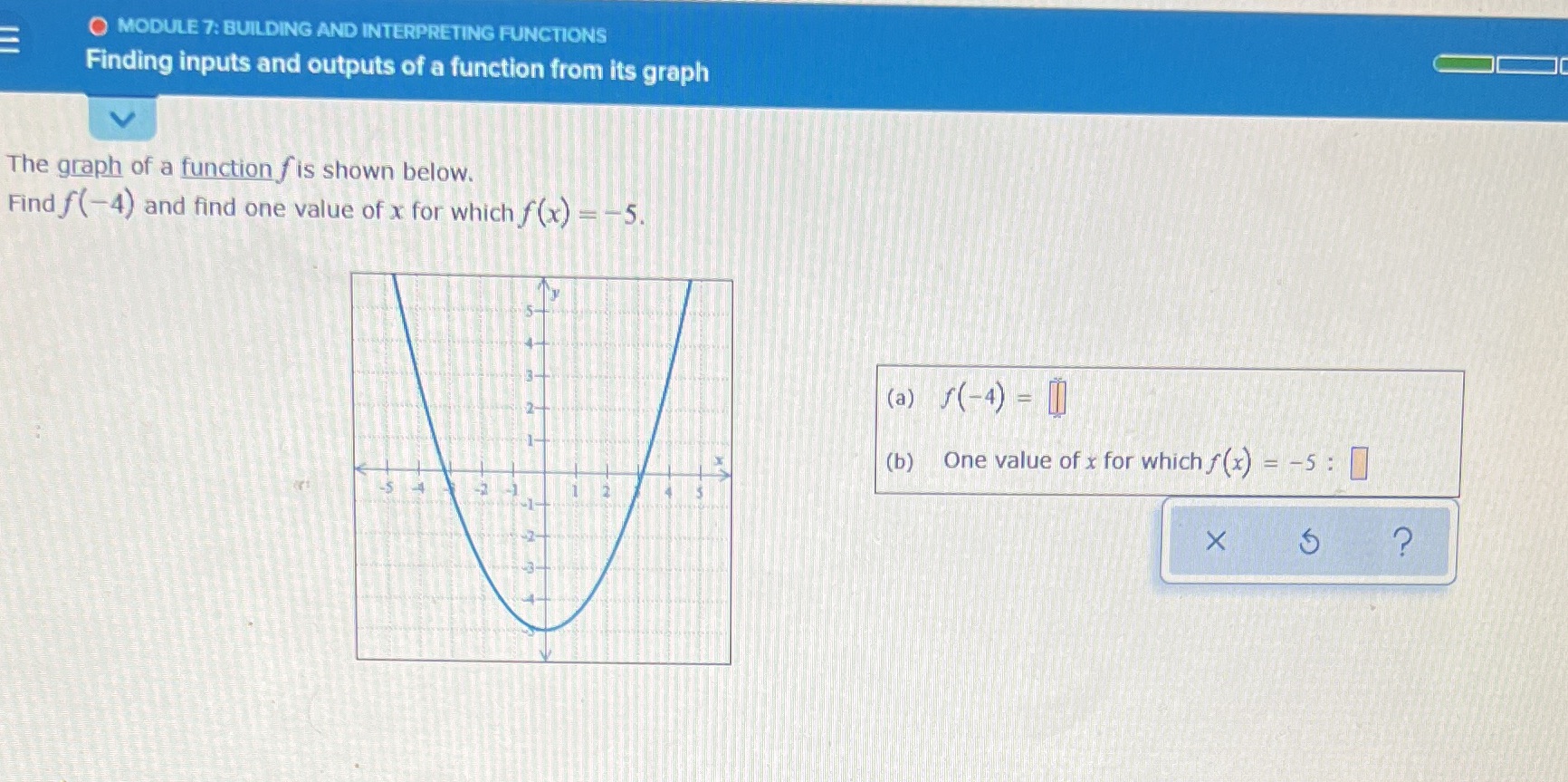  MODULE 7: BUILDING AND INTERPRETING FUNCTIONS Finding inputs and outputs of