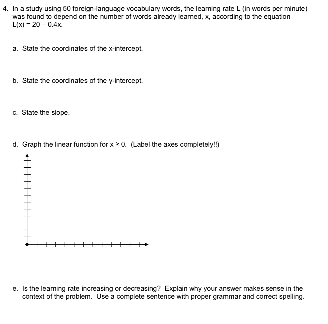 In a study using 50 foreign-language vocabulary words, the learning rate L