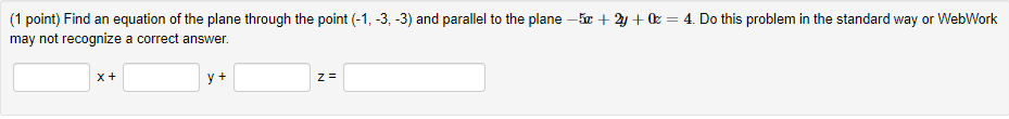 through the point {3, 3, 4} and perpendicular to the vector [1,