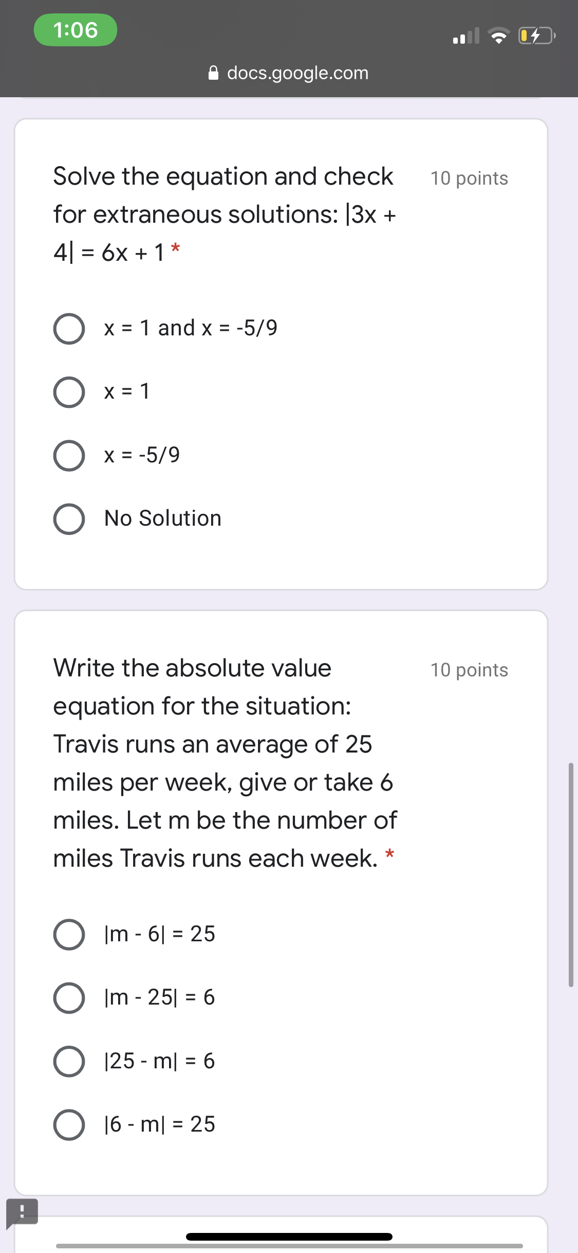 51 = -10* O y = 0 andy = -10 O y