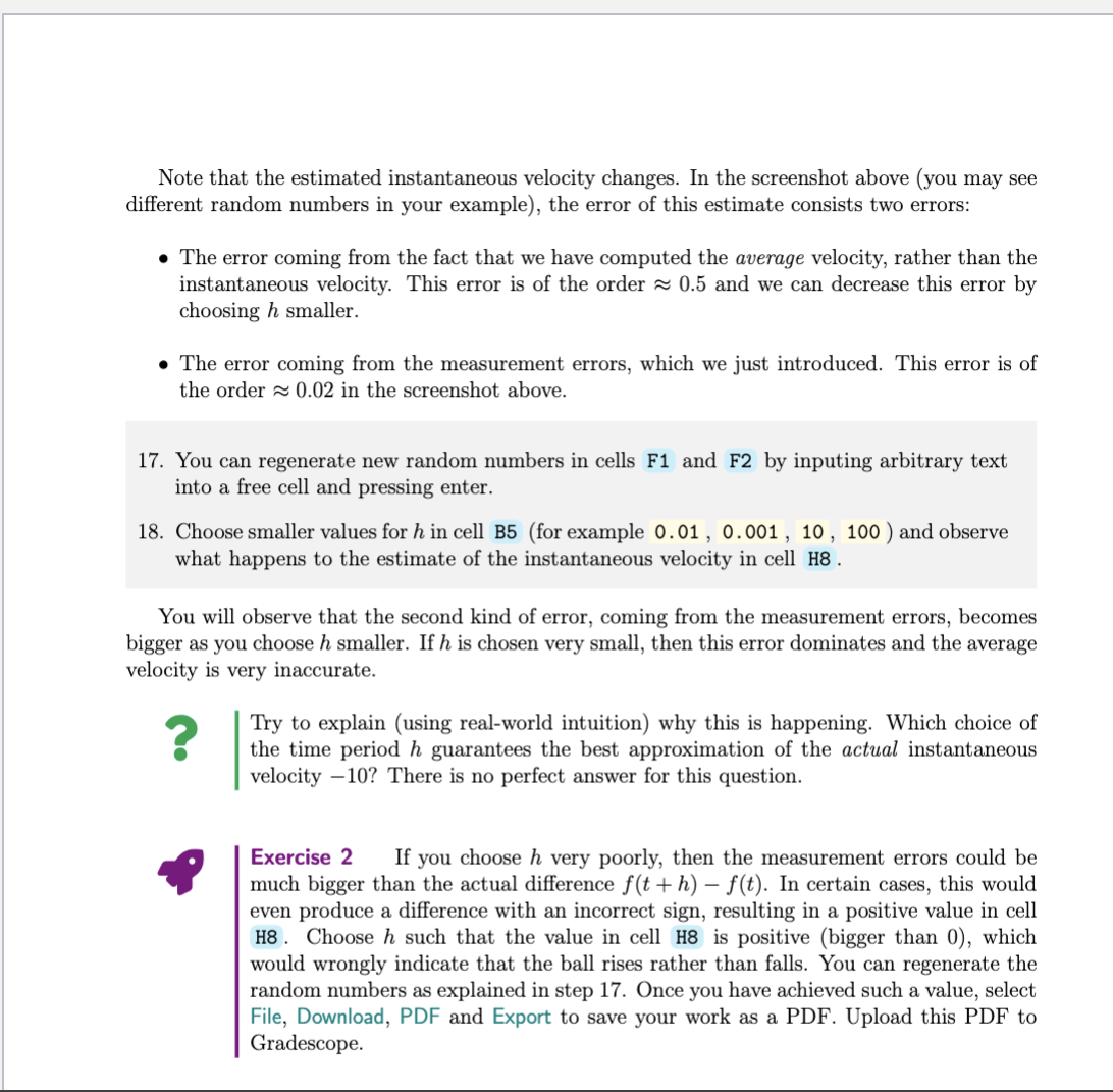 f(t+h) in cell C2 0 h in cell B4 3. Set t