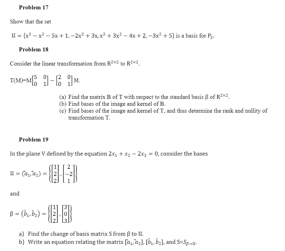  Problem 17 Show that the set ll = {x3 - x2