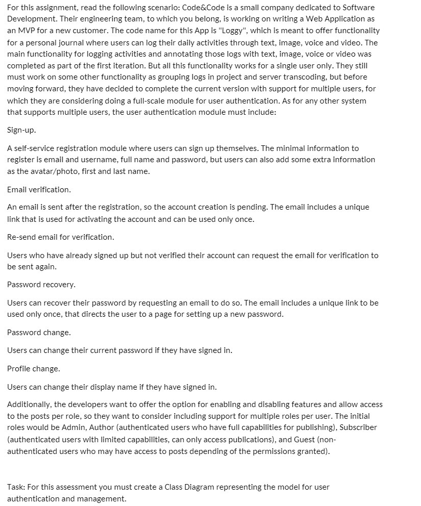 Forthis assignment, read the following scenario: Code&Code is a small company