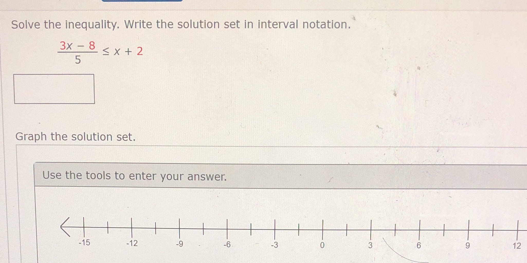 Hard question Solve the inequality. Write the solution set in interval notation.