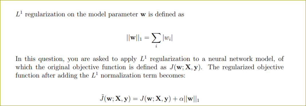  L' regularization on the model parameter w is defined as Ilwlh
