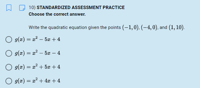 of the quadratic equation by looking at the graph. 4 2 D=X-X-2
