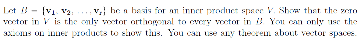  Let B : {V1, V2, . . . ,vr} be a