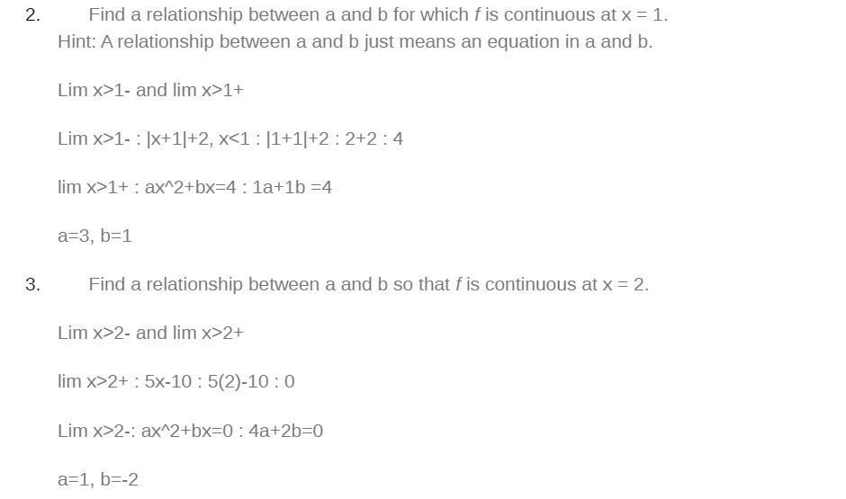  2. Find a relationship between a and b for which fis