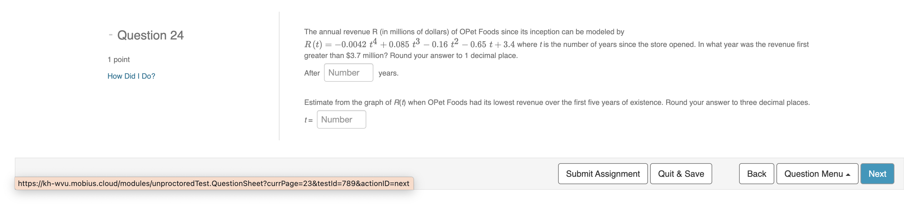 a polynomial: 30- 1 point How Did I Do? 20 - 10V