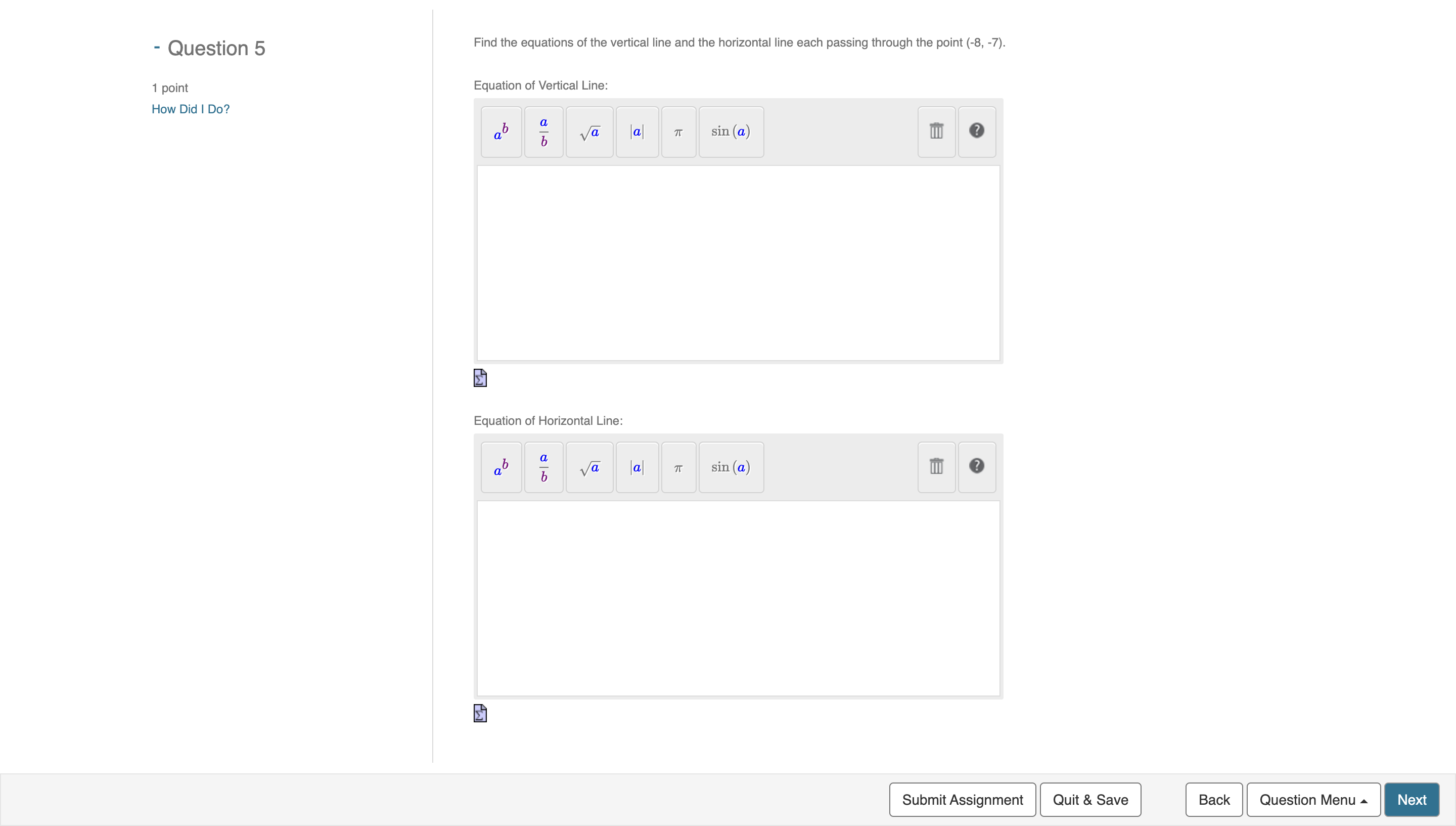 needing help with these - Question 5 Find the equations of the