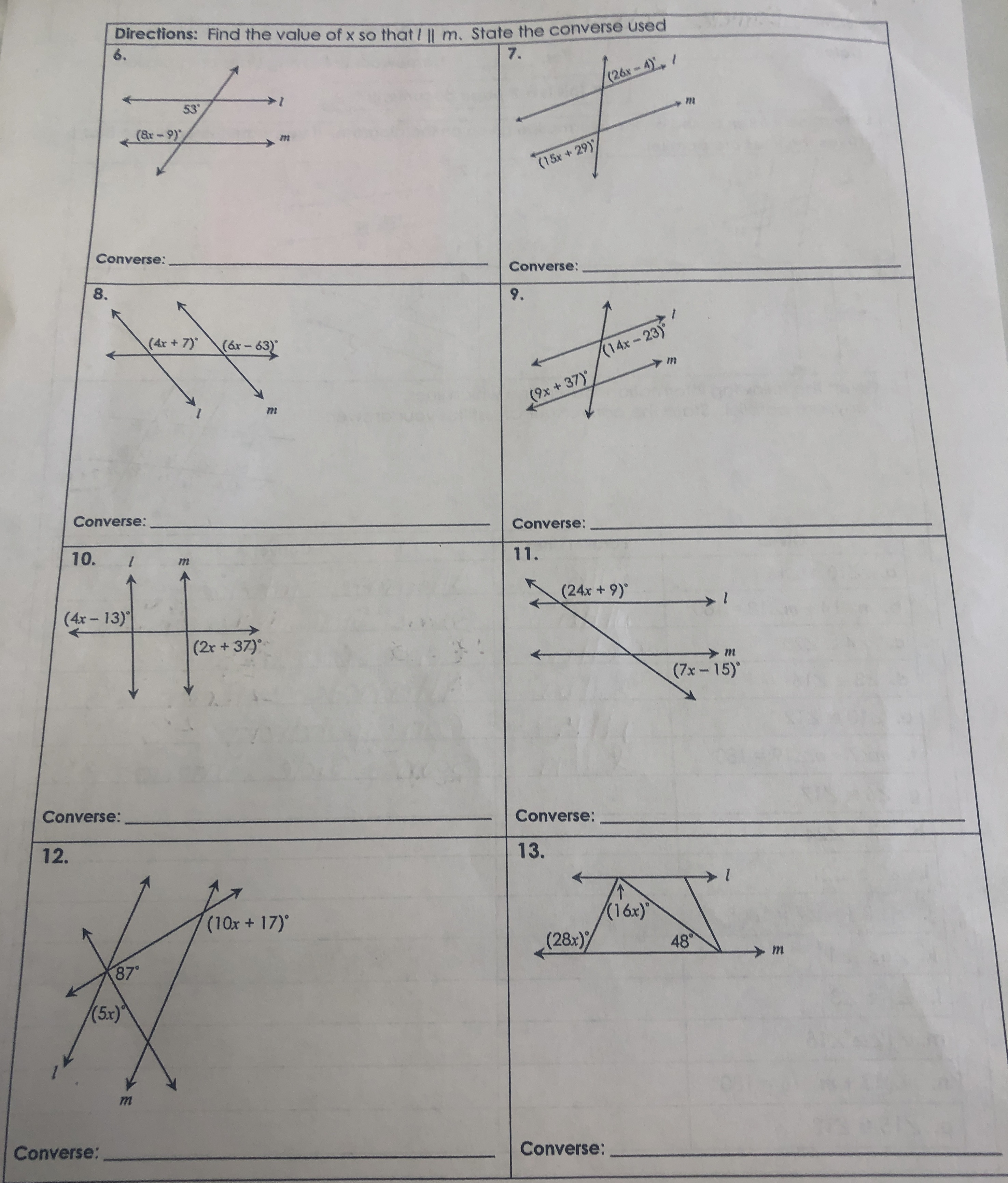 Please help me in solving these questions:Find the value of x so
