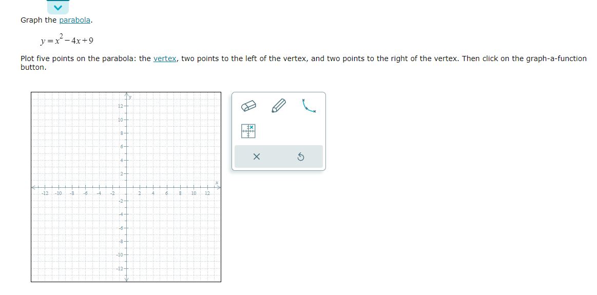 module is polynomial and rational functions, topic is Graphing a parabola of