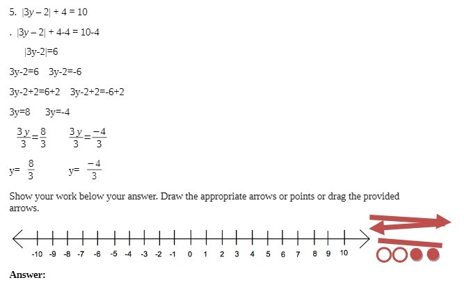 5. 3y - 2 + 4 = 10 . 3y -