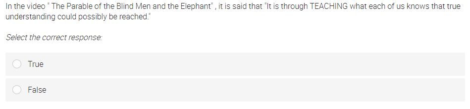 the video ' The Parable of the Blind Men and the Elephant