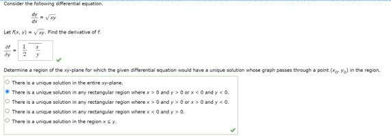 given differential equation. Assume an appropriate interval I of definition for the