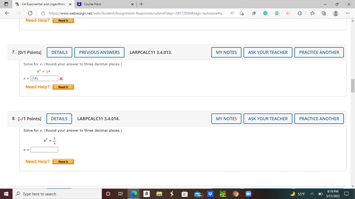 this assignment, you submit answers by question parts. The number of submissions