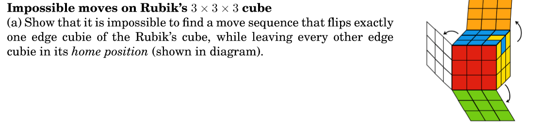 Please help me with this question, thanks! Impossible moves on Rubik's 3