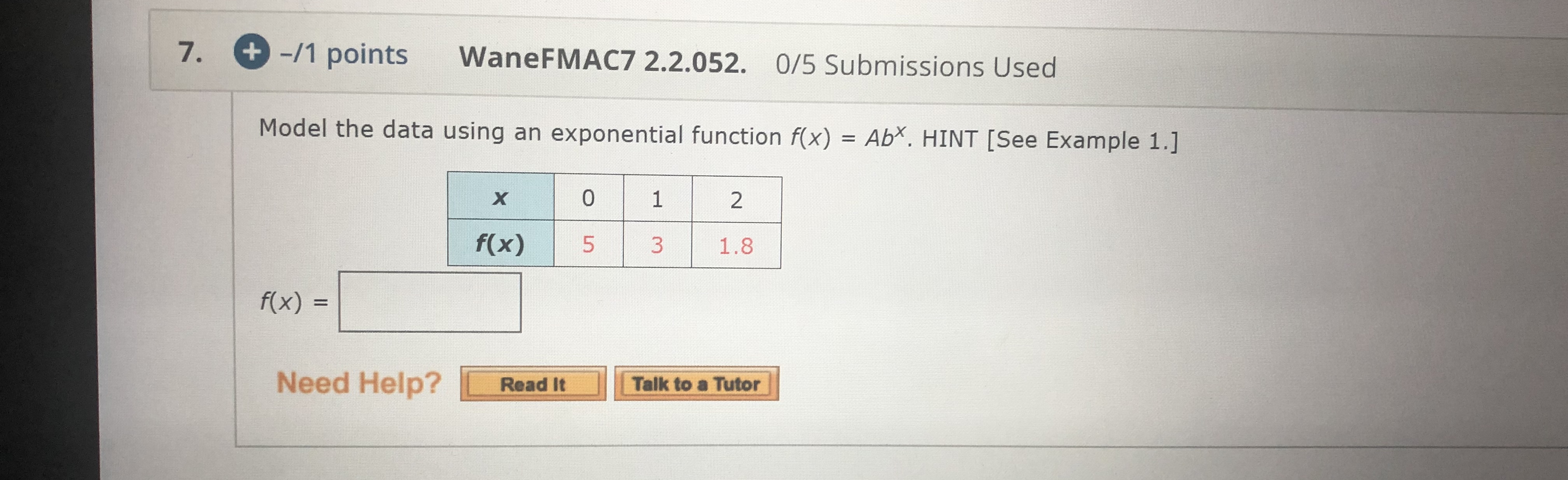 What are the steps in solving this? 7. + -/1 points WaneFMAC7