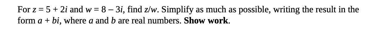For 2 = 5 + 21' and w = 8 31',