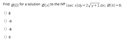 MATH - Differential EquationSolve with solution the question below: 1). \f\fThe solution