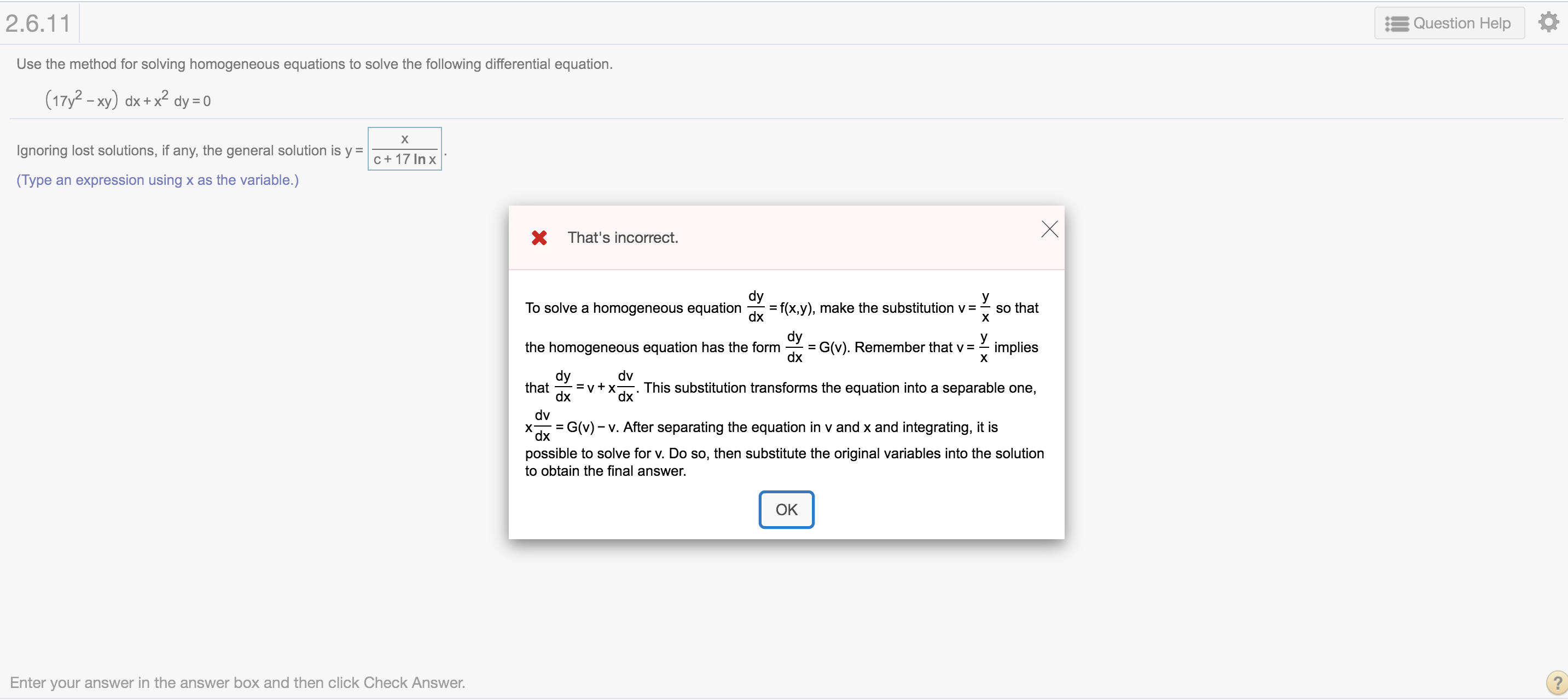 How to solve this question? 2.6.11 Use the method for solving