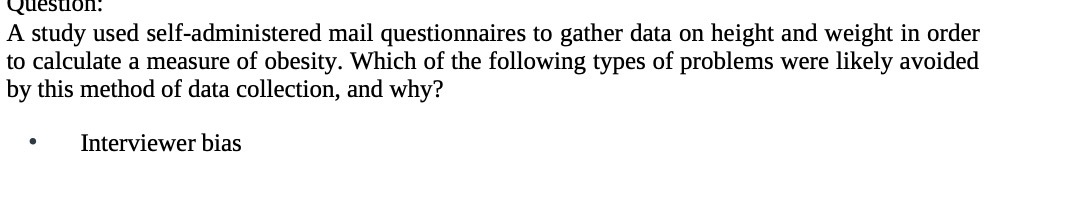 QUESUUHI A study used self-administered mail questionnaires to gather data on