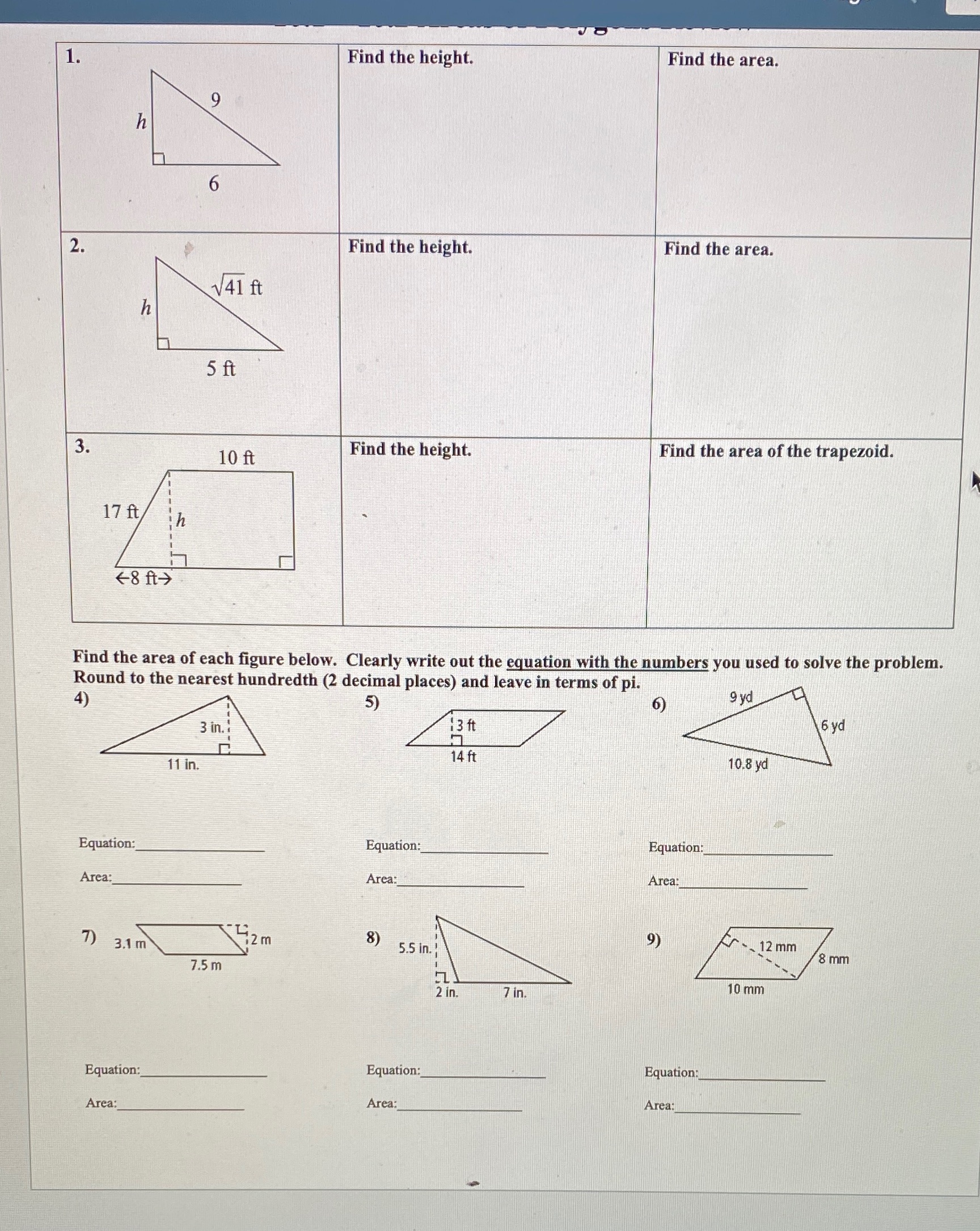 Hi! This is geometry, please complete all the questions 1-9 ON PAPER,