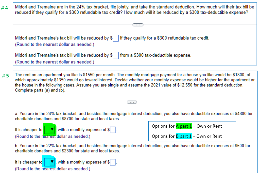Please help me solve question 4, 5, 6 and 7. The tax