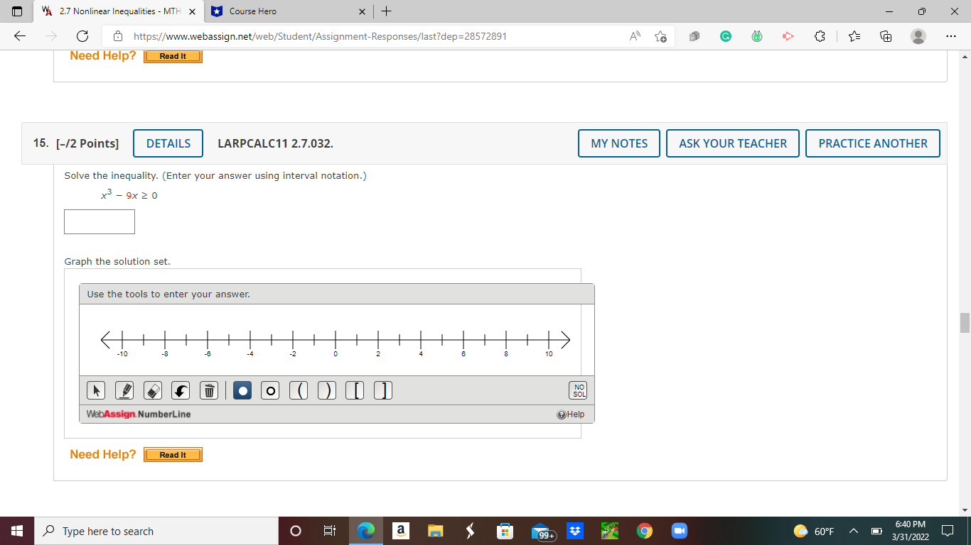 * Course Hero X + X G https://www.webassign.net/web/Student/Assignment-Responses/last?dep=28572891 Al G 6. [1/4