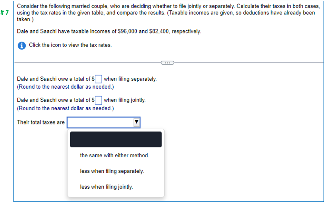 Midori and Tremaine are in the 24% tax bracket. le jointly. and