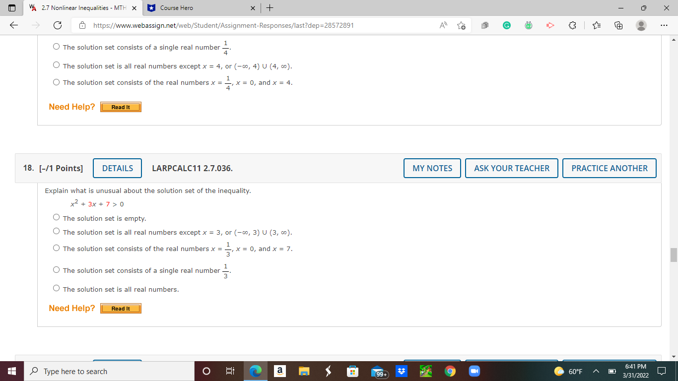 enter your answer. ?) Help -10 SOL WebAssign NumberLine @Help Need Help?