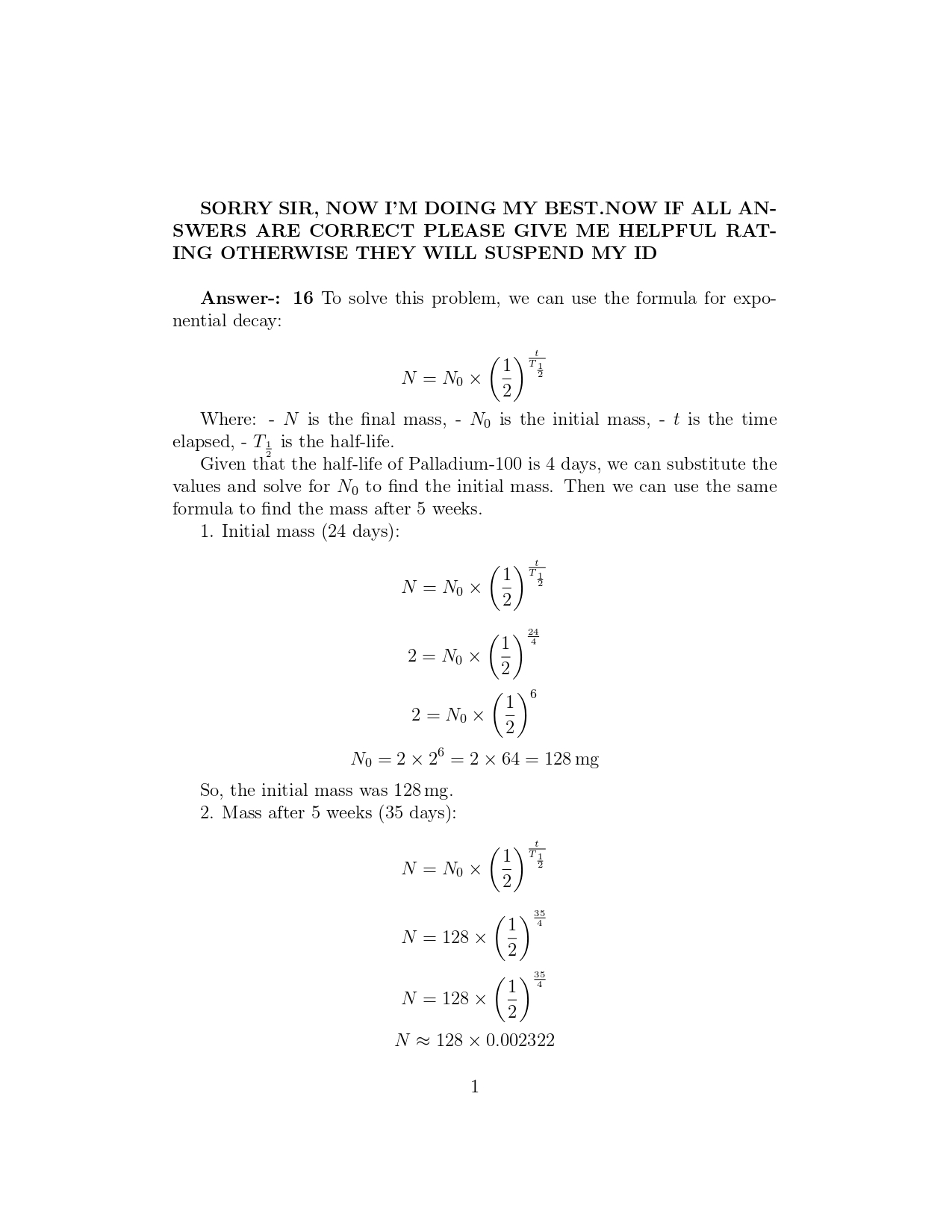 2. solve for x. 5^x = 44 (You may enter the exact