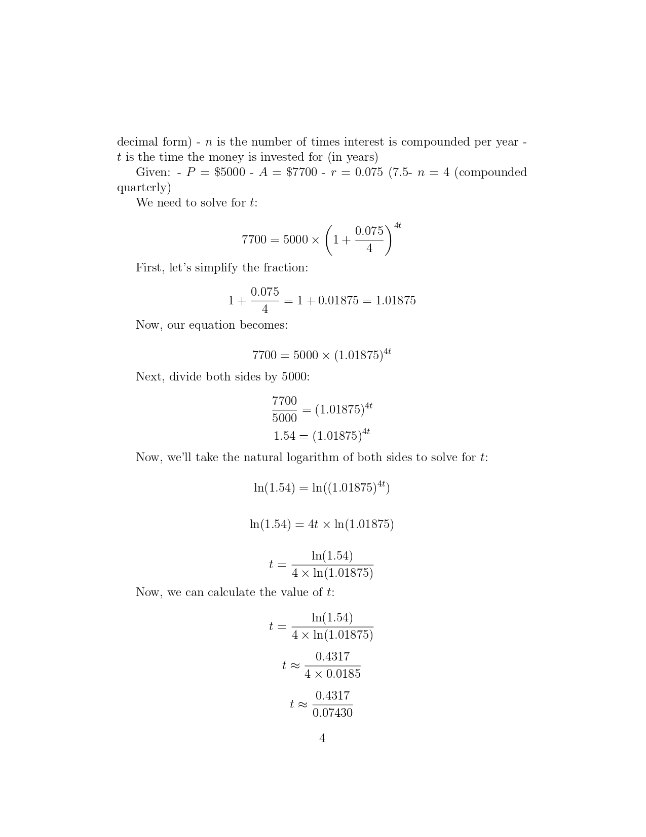 = 34 (You may enter the exact value or round to 4