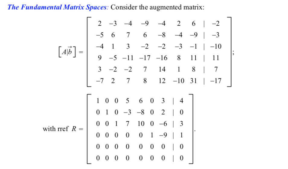 Problem 3 from Part I. Let W = Span({31, ..., 37}), the